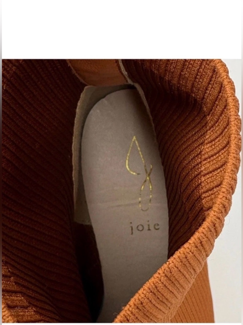 Joie Neely Knit Ankle Boots Rust Ribbed Sock Women Booties Chunky Heel 8.5 - Picture 14 of 15